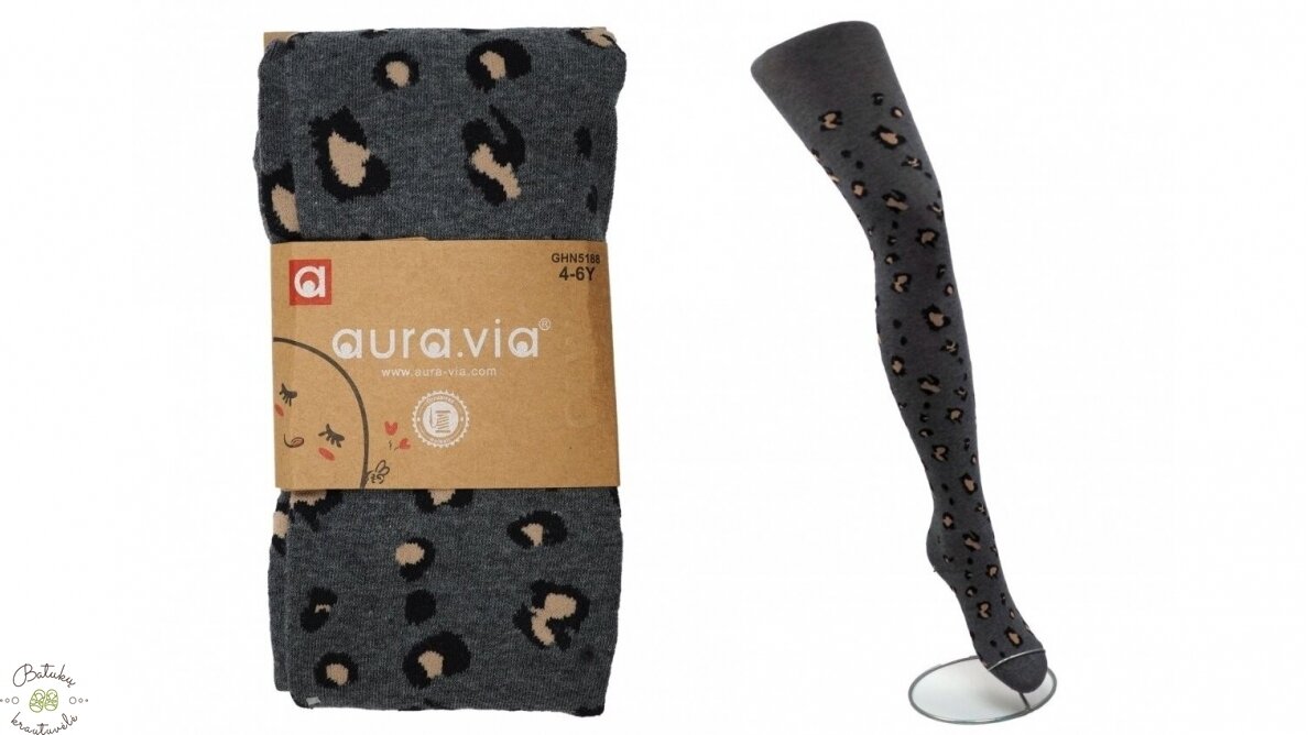 aura.via pėdkelnės su leopardiniais raštais (1-3, 4-6, 7-9, 10-12) pilka 2
