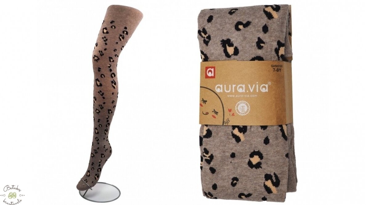 aura.via pėdkelnės su leopardiniais raštais (1-3, 4-6, 7-9, 10-12) ruda 2