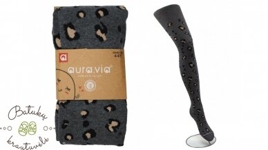 aura.via pėdkelnės su leopardiniais raštais (1-3, 4-6, 7-9, 10-12) pilka 2