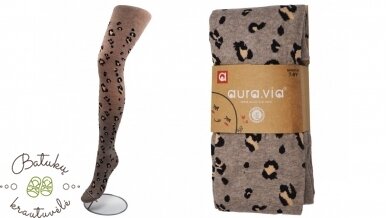 aura.via pėdkelnės su leopardiniais raštais (1-3, 4-6, 7-9, 10-12) ruda 2