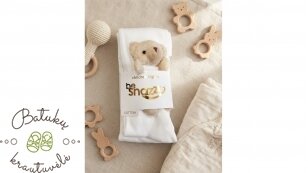 BeSnazzy pėdkelnės su meškiuku (104-116, 116-128, 128-140) baltos BeSnazzy pėdkelnės su meškiuku (104-116, 116-128, 128-140) baltos