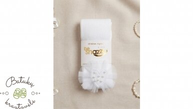 BeSnazzy pėdkelnės su širdele (104-116, 116-128, 128-140) baltos BeSnazzy pėdkelnės su širdele (104-116, 116-128, 128-140) baltos
