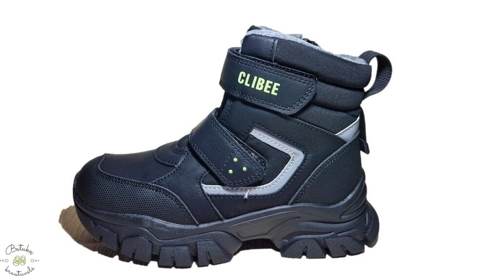 Clibee žieminiai batai su dviem lipukais (32-37) Black/Green 2 Clibee žieminiai batai su dviem lipukais (32-37) Black/Green 2