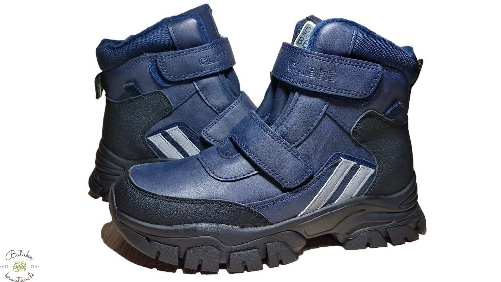 Clibee žieminiai batai su dviem lipukais (32-37) Blue/Green 1