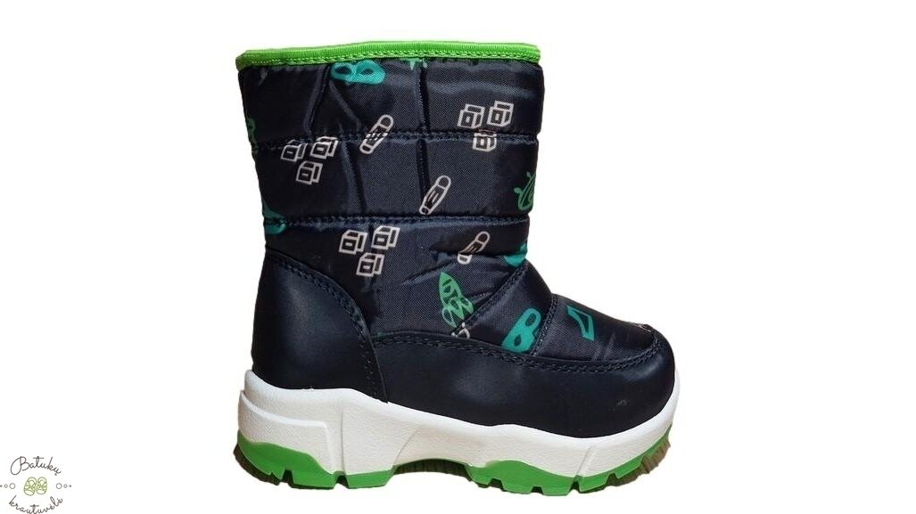 Clibee sniego batai su lipuku šone (22-27) Black/Green 3 Clibee sniego batai su lipuku šone (22-27) Black/Green 3