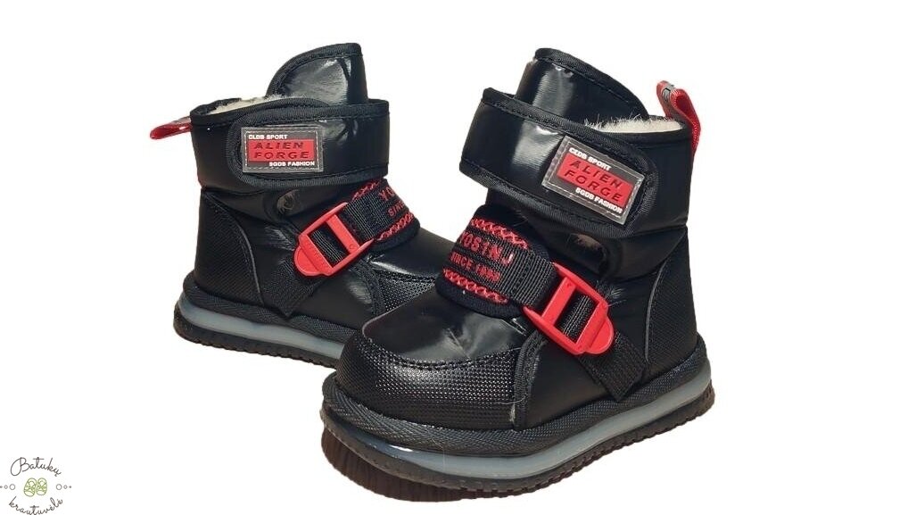 Clibee sniego batai su raudonais akcentais (21-26) Black/Red 1 Clibee sniego batai su raudonais akcentais (21-26) Black/Red 1