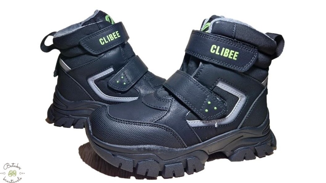 Clibee žieminiai batai su dviem lipukais (32-37) Black/Green 1 Clibee žieminiai batai su dviem lipukais (32-37) Black/Green 1