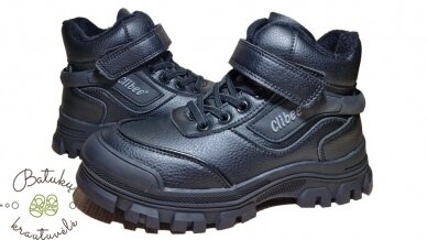 Clibee aulinukai su raištelių imitacija (32-37) Black 1 Clibee aulinukai su raištelių imitacija (32-37) Black 1