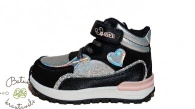Clibee aulinukai su širdele (21-26) Black/Pink 2 Clibee aulinukai su širdele (21-26) Black/Pink 2