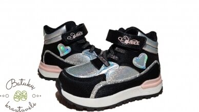 Clibee aulinukai su širdele (21-26) Black/Pink 1 Clibee aulinukai su širdele (21-26) Black/Pink 1
