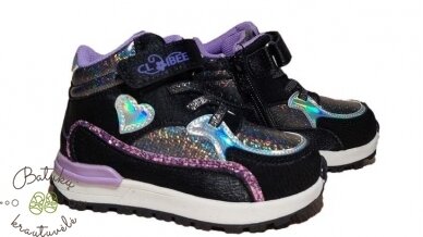 Clibee aulinukai su širdele (21-26) Black/Purple Clibee aulinukai su širdele (21-26) Black/Purple