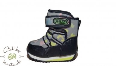 Clibee sniego batai su lipuku (22-27) Black/Green 3