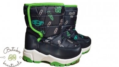 Clibee sniego batai su lipuku šone (22-27) Black/Green Clibee sniego batai su lipuku šone (22-27) Black/Green