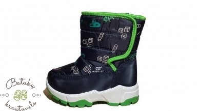 Clibee sniego batai su lipuku šone (22-27) Black/Green 2 Clibee sniego batai su lipuku šone (22-27) Black/Green 2