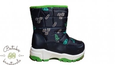 Clibee sniego batai su lipuku šone (22-27) Black/Green 3 Clibee sniego batai su lipuku šone (22-27) Black/Green 3