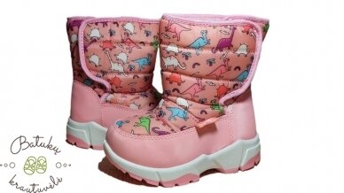 Clibee sniego batai su lipuku šone (22-27) Pink 2