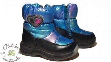 Clibee sniego batai su širdele (22-27) Black/Blue Clibee sniego batai su širdele (22-27) Black/Blue