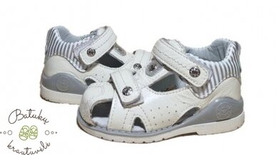Clibee uždaros basutės (21-26) White/Grey 1 Clibee uždaros basutės (21-26) White/Grey 1