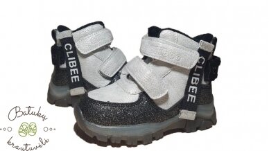 Clibee žieminiai batai su dviem lipukais (22-27) Black/Silver 2