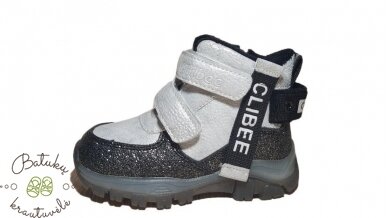 Clibee žieminiai batai su dviem lipukais (22-27) Black/Silver 3