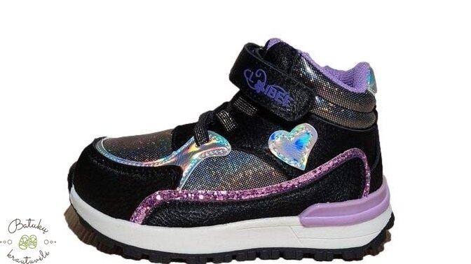 Clibee aulinukai su širdele (21-26) Black/Purple 2 Clibee aulinukai su širdele (21-26) Black/Purple 2