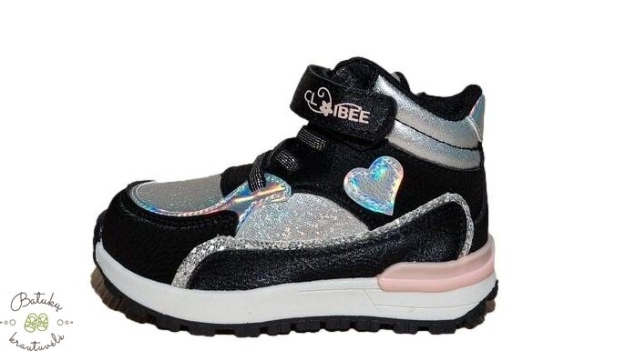 Clibee aulinukai su širdele (21-26) Black/Pink 2 Clibee aulinukai su širdele (21-26) Black/Pink 2