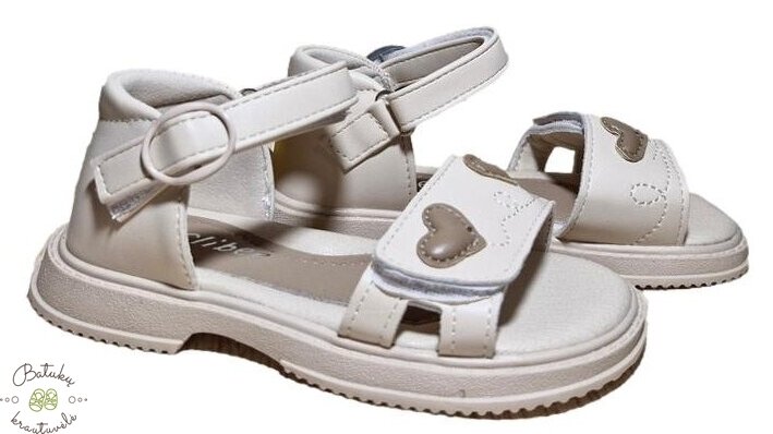 Clibee basutės su širdelėmis ant lipuko (22-27) Beige