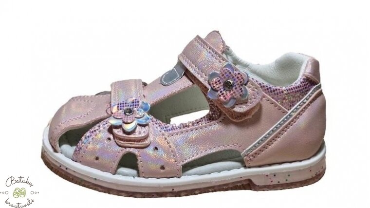 Clibee uždaros basutės su gėlytėmis (25-30) Pink 2