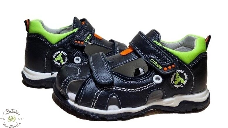 Clibee uždaros basutės (26-31) Black/Green 1 Clibee uždaros basutės (26-31) Black/Green 1