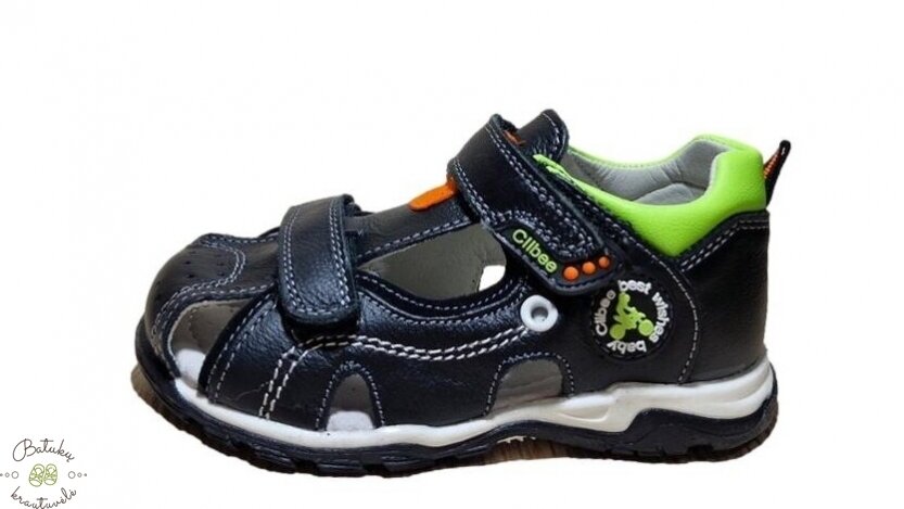 Clibee uždaros basutės (26-31) Black/Green 2 Clibee uždaros basutės (26-31) Black/Green 2