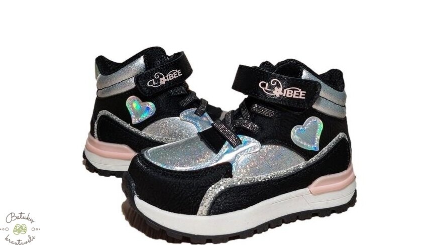 Clibee aulinukai su širdele (21-26) Black/Pink 1 Clibee aulinukai su širdele (21-26) Black/Pink 1
