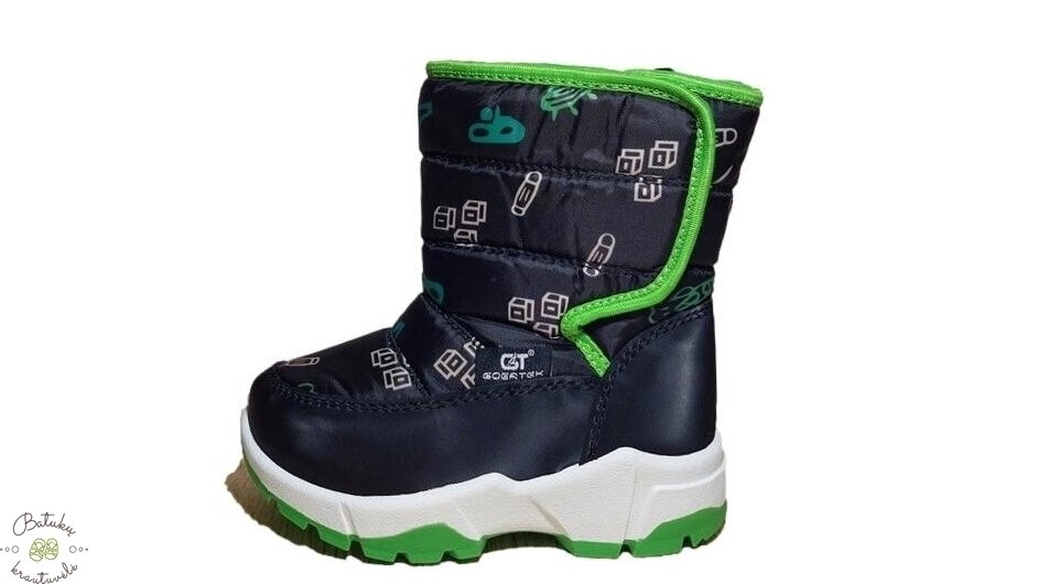 Clibee sniego batai su lipuku šone (22-27) Black/Green 2 Clibee sniego batai su lipuku šone (22-27) Black/Green 2