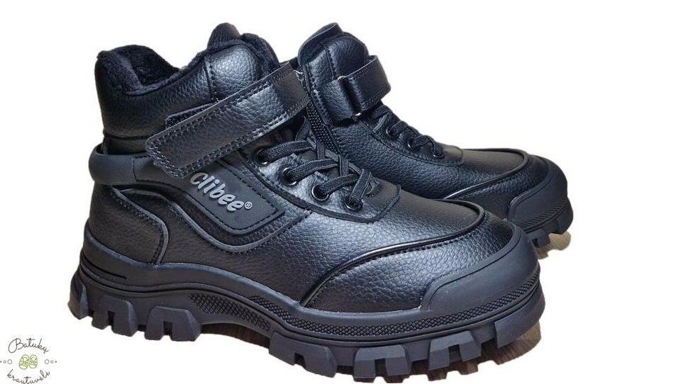 Clibee aulinukai su raištelių imitacija (32-37) Black Clibee aulinukai su raištelių imitacija (32-37) Black