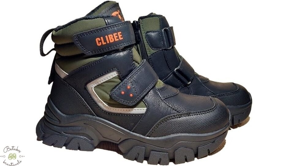 Clibee žieminiai batai su dviem lipukais (32-37) Black/Army green Clibee žieminiai batai su dviem lipukais (32-37) Black/Army green