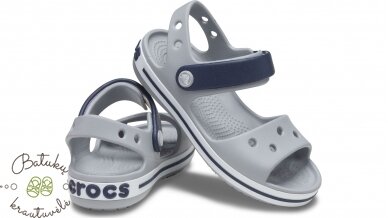 Crocs™ Kids' Crocband Sandal Kids, Light grey/Navy 3