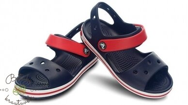 Crocs™ Kids' Crocband Sandal, Navy/Red 2
