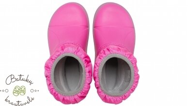 Crocs™ Kids' Winter Puff Boot, Electric Pink/Light Grey 5