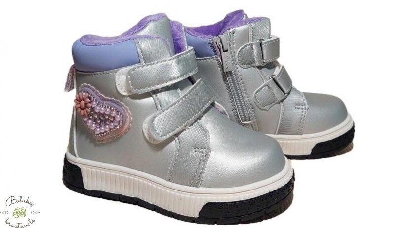 Flip aulinukai su širdele (21-26) Silver/Purple Flip aulinukai su širdele (21-26) Silver/Purple