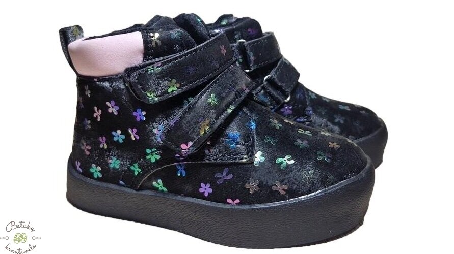 Flip aulinukai su gėlytėmis (21-26) Black Flip aulinukai su gėlytėmis (21-26) Black