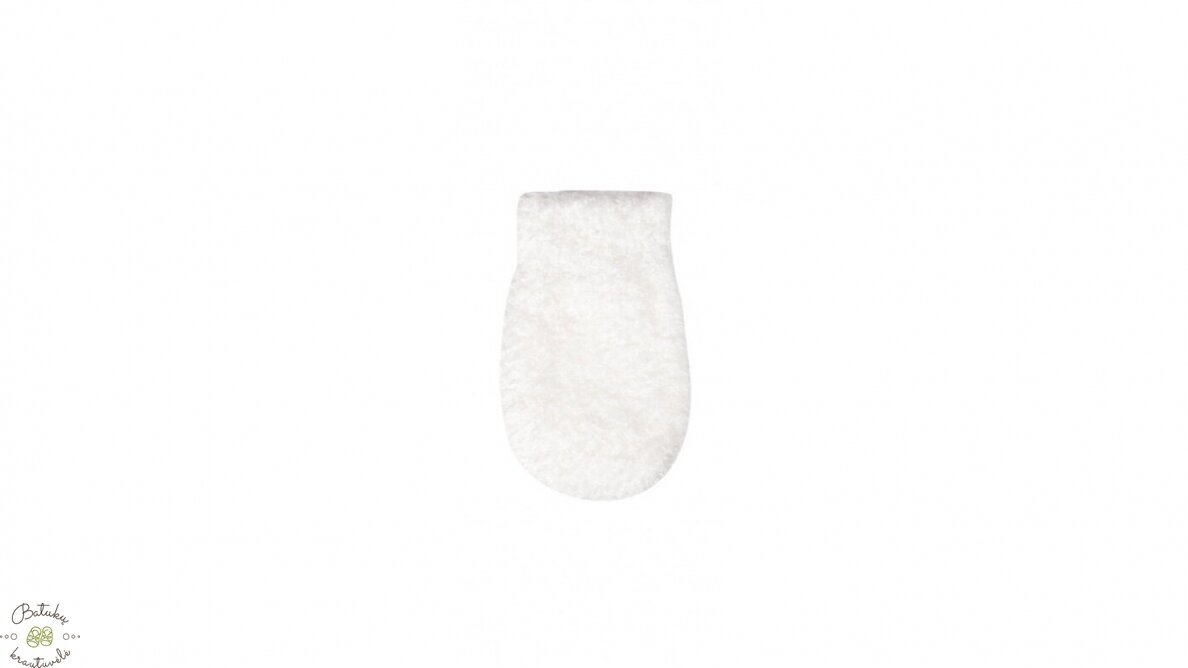 Frotinės kūdikių pirštinės, 10 cm, White Frotinės kūdikių pirštinės, 10 cm, White