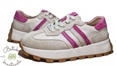 Getel odiniai laisvalaikio batai (36-41) Beige/Fuschia 1 Getel odiniai laisvalaikio batai (36-41) Beige/Fuschia 1