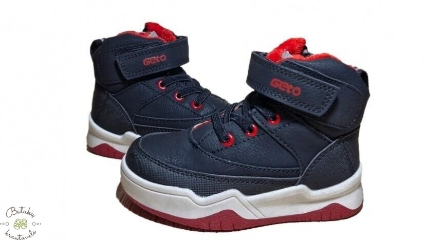 Gelteo aulinukai su raištelių imitacija  (23-28) Black/Red 1