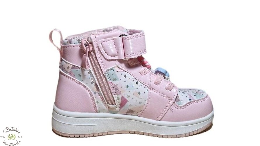 Gelteo aulinukai su raištelių imitacija (22-26) Pink 3