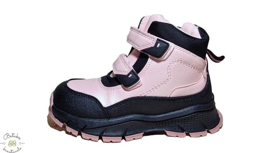 Gelteo batai su dviem lipukais (25-30) Black/Pink 2