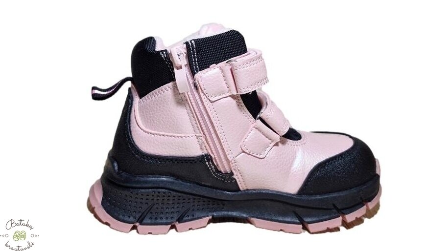 Gelteo batai su dviem lipukais (25-30) Black/Pink 3
