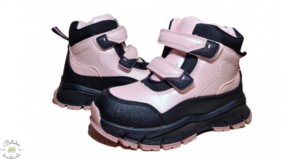 Gelteo batai su dviem lipukais (25-30) Black/Pink 1