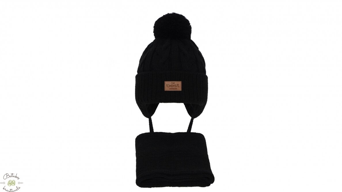 Kepurės ir šaliko komplektas, 50-52 cm, Black Kepurės ir šaliko komplektas, 50-52 cm, Black