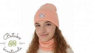 Kepurės ir movos komplektas, Mersila, 52-54 cm. Kepurės ir movos komplektas, Mersila, 52-54 cm.