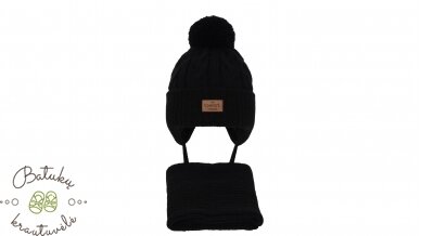 Kepurės ir šaliko komplektas, 50-52 cm, Black Kepurės ir šaliko komplektas, 50-52 cm, Black