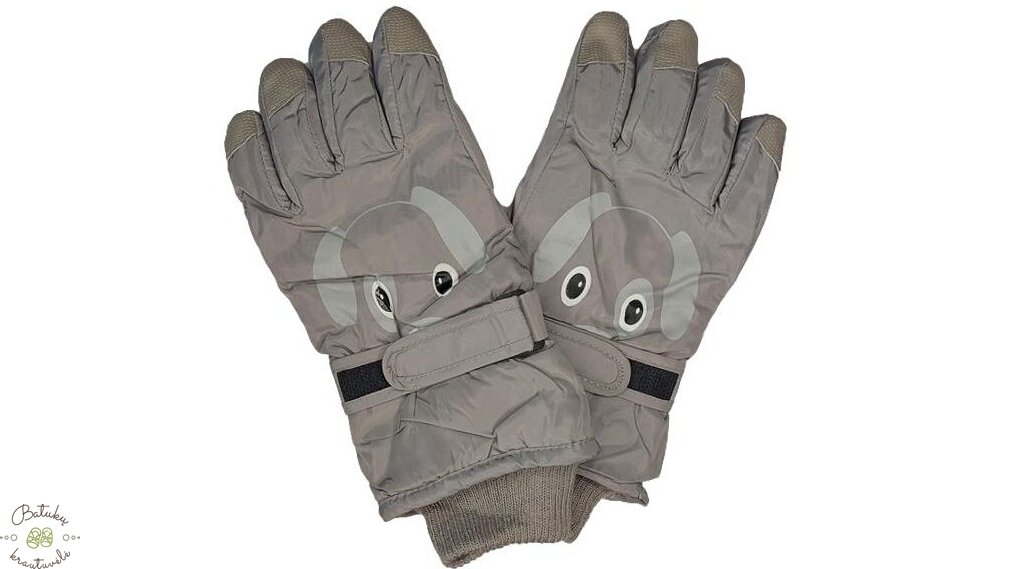Neperšlampamos pirštinės su šuniuku, 23 cm, Grey Neperšlampamos pirštinės su šuniuku, 23 cm, Grey